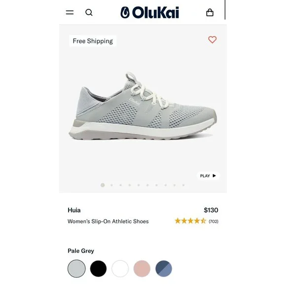 OluKai Women’s Slip-On Athletic Shoes Light Gray White Size US 9 EU 39 - Picture 11 of 11